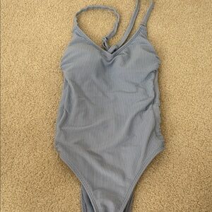 Adore Me Light Blue Ribbed One Piece Swimsuit
